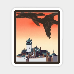 Crows above the town Magnet