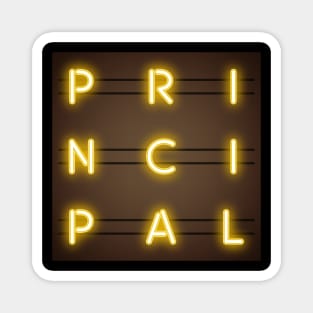 Principal Neon Sign Boxed Typography Magnet