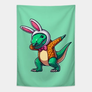 Dabbing T Rex Dinosaur Bunny Tapestry