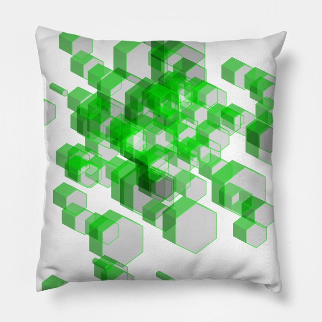 3D Hexagon Background XIII Pillow by uniqued