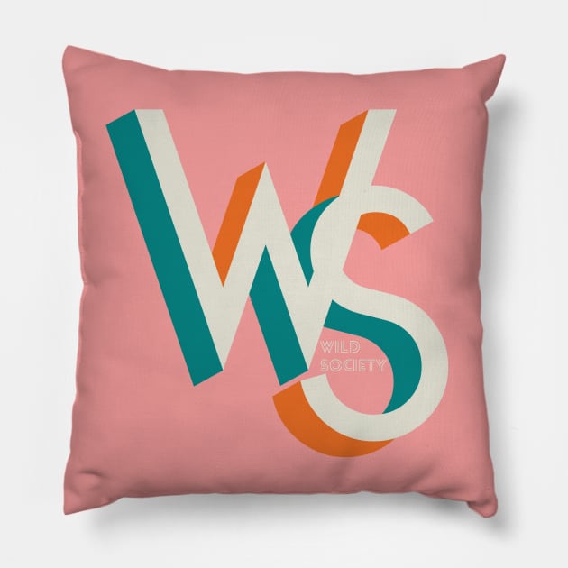 Wild Society Minimal Pink Logo Pillow by Wild Society Podcast