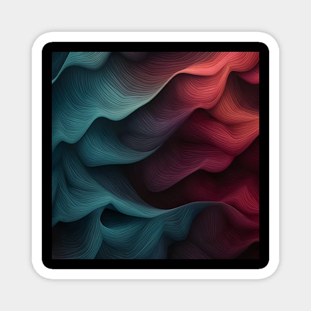 Colorful Textured Abstract Wave Pattern Magnet by AbstractGuy