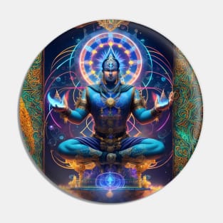 Mystical Buddah in an Ancient Portal - Ai Art Pin