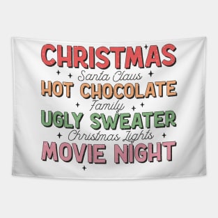 Retro Christmas Quotes Tapestry