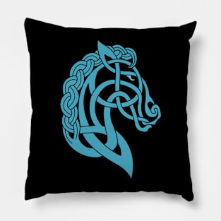 Celtic Horse Blue Pillow