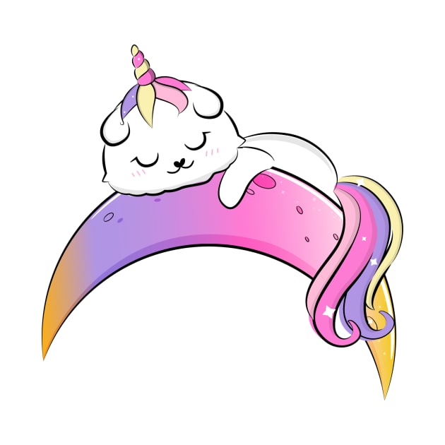 Cute loving Caticorn rainbow Unicorn girl by Novelty-art