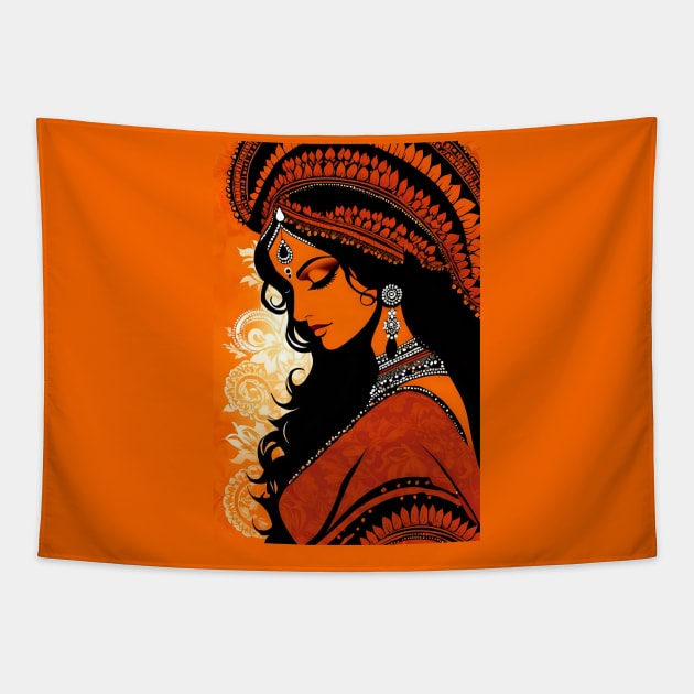 Classic Indian woman Tapestry by Spaceboyishere