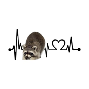 Raccoon Heartbeat Art Gift Tshirt Fridays For Future T-Shirt T-Shirt