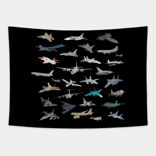 Modern Military Airplanes Tapestry