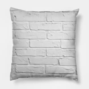 White brick wall hipster design. Pillow