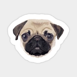 Pug Life on White Magnet