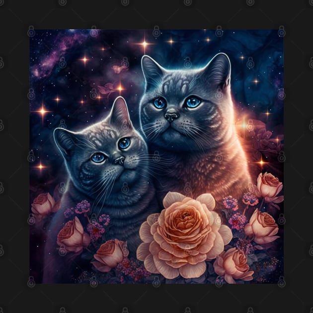 British Shorthair Galactic Art by Enchanted Reverie