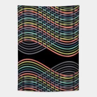 Abstract Infinity in Rainbow & Shades of Gray Tapestry