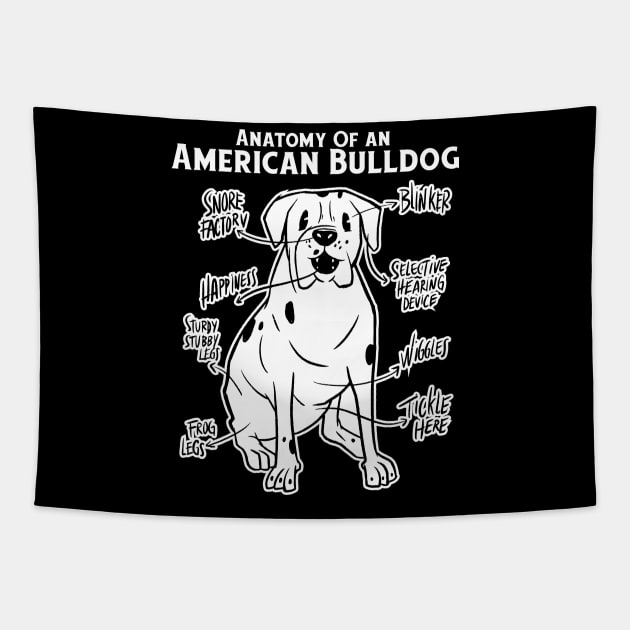 Anatomy Of An American Bulldog Tapestry by UNDERGROUNDROOTS