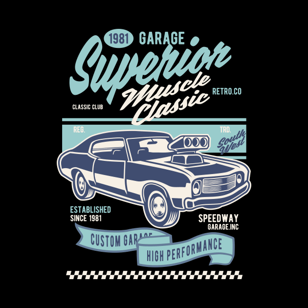 Retro Muscle Car by LineXpressions