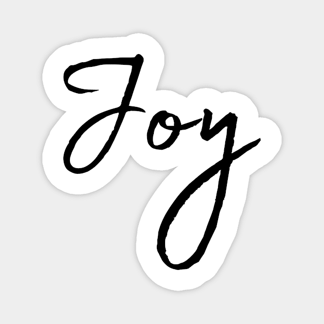 Joy Name Calligraphy Magnet by Word Minimalism