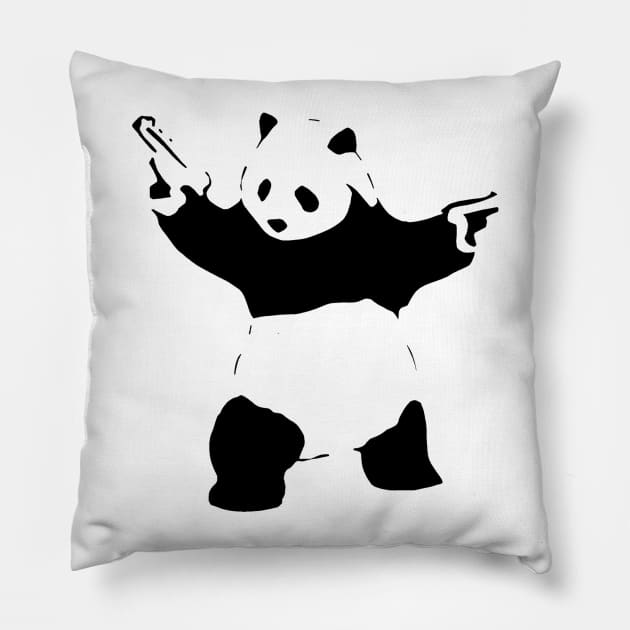 pandas tencil Pillow by Ndolor