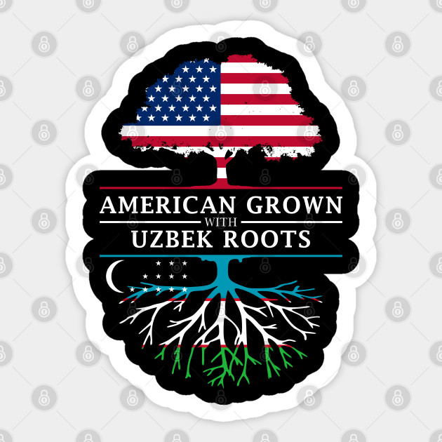 American Grown With Uzbek Roots Uzbekistan Design Uzbekistan Pegatina Teepublic Mx