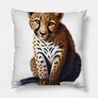 Cute Leopard Drawing Pillow