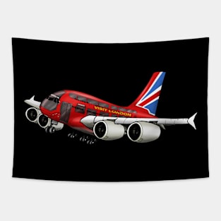 Airbus A380 With UK Flag Tapestry