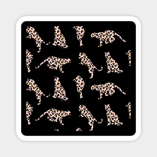 Blush and Gold Leopard Silhouettes Magnet