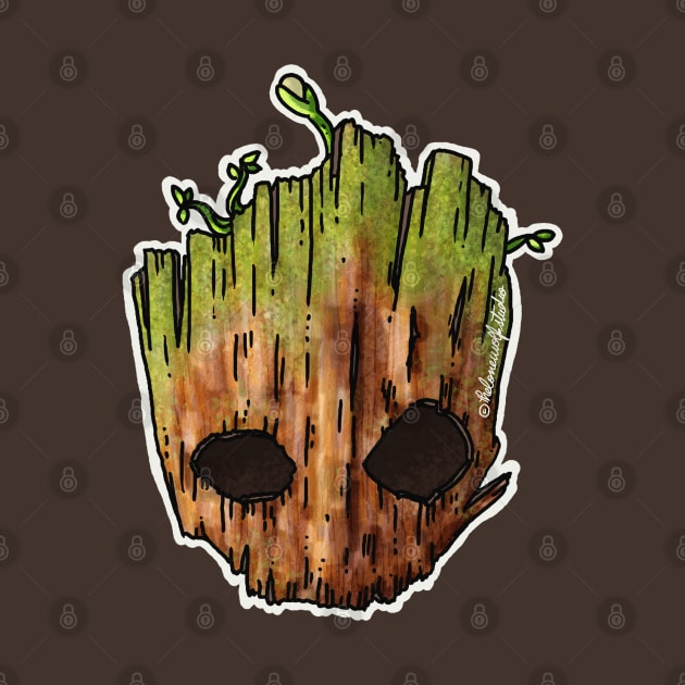 Baby Groot Skull by TheLoneWolfStudio