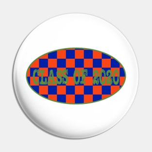 Class of 2020 UF Orange and Blue Checker with Green Checker Pattern Pin