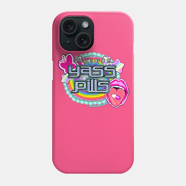 Yass Pills Y2K Style Logo Phone Case by Club Nico