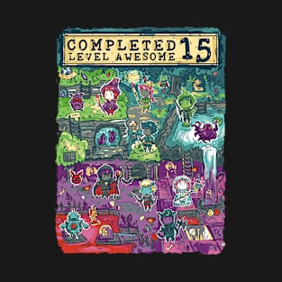 Completed Level Awesome 15 Birthday Gamer T-Shirt