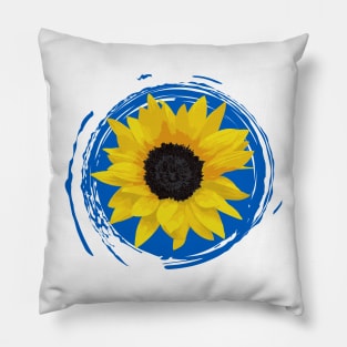 Blue and Yellow Sunflower - Ukraine Flag - Show Support Pillow