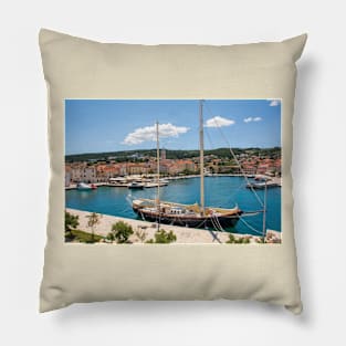 Supetar Harbour, Brac Island, Croatia Pillow