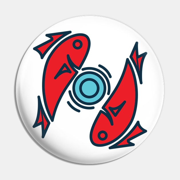 Twin Koi Pin by Jonathan Wightman