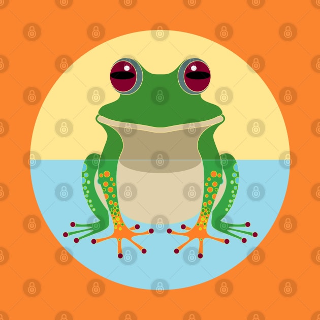 Frog in Outdoor Bath by JeanGregoryEvans1