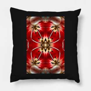 Pattern, red tulip close-up Pillow