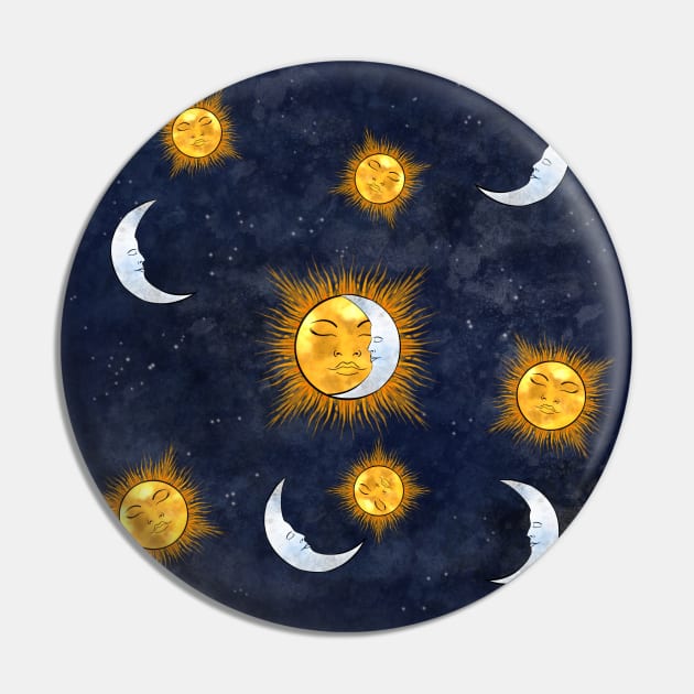 Sun and moon pattern Pin by Kcinnik