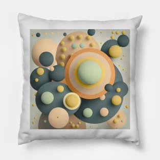 3D Circles ! overlapping muted colors in abstract form of polka dots design Pillow