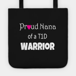 Proud Nana - White Text - Pink Heart Tote