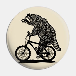 Cycling Raccoon Pin