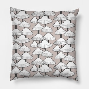 White Mushrooms Pillow