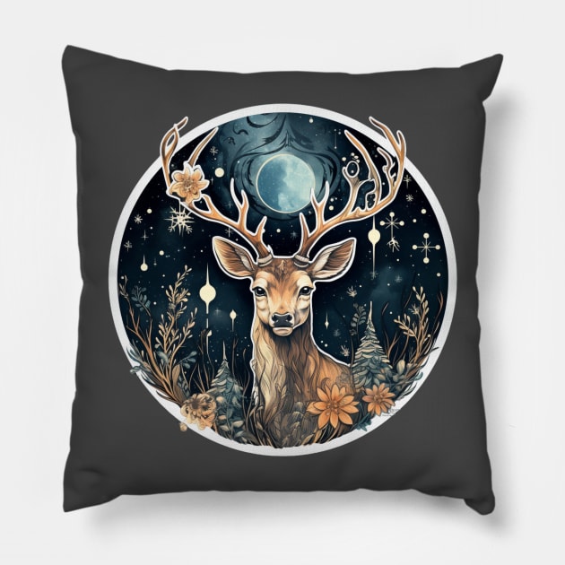 Moon Deer Pillow by DarkSideRunners