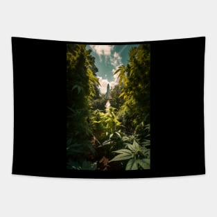 Space Shuttle In A Weed Garden Tapestry