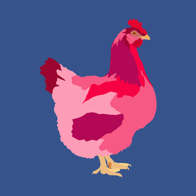 Pink Backyard Chicken by KA Textiles and Designs