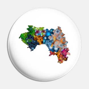 Spirograph Patterned Guinea Regions Map Pin