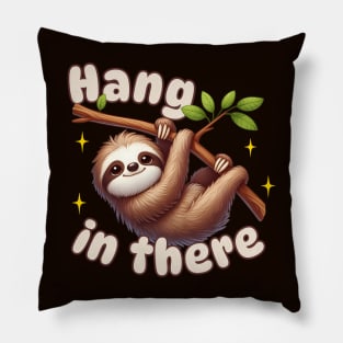 Hang In There Sloth Pun Pillow
