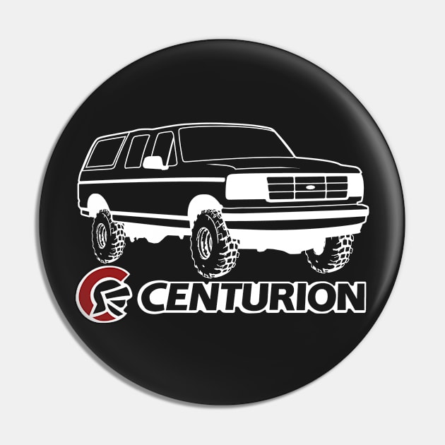 Ford Bronco Centurion w/tires, White Print Pin by The OBS Apparel