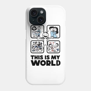 My World in Squares: Stickman Edition Phone Case