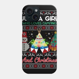 Just a girl who loves camping and christmas Phone Case