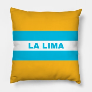 La Lima City in Honduras Flag Colors Pillow