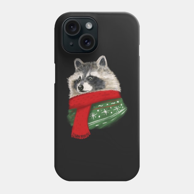 Winter Raccoon Phone Case by Luna Illustration