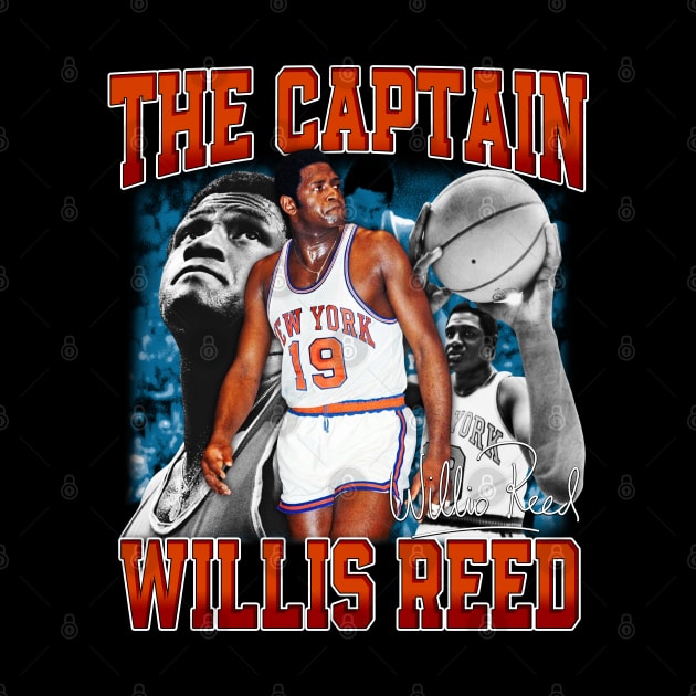 Willis Reed The Captain Basketball Legend Signature Vintage Retro 80s 90s Bootleg Rap Style by CarDE